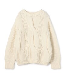 GALERIE VIE | ビッグケーブル ボートネックプルオーバー(ニット/セーター)
