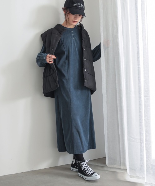 n'OrLABEL（ノアールレーベル）の「『コーデュロイワンピース』（ワンピース・レディース・スミクロ/カーキ/ネイビー・FREE）」の3枚目の写真