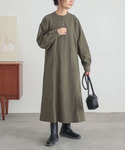 n'OrLABEL（ノアールレーベル）の「『コーデュロイワンピース』（ワンピース・レディース・スミクロ/カーキ/ネイビー・FREE）」の11枚目の写真