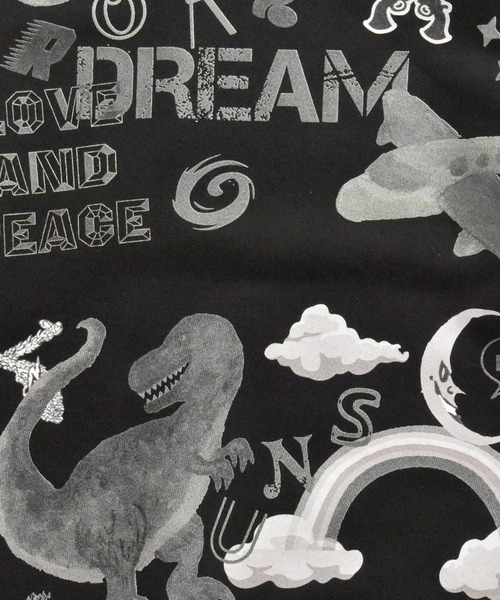 roarguns（ロアーガンズ）の「DINOSAUR HOODIE（パーカー・メンズ・ブラック×ホワイト・3/4）」の2枚目の写真