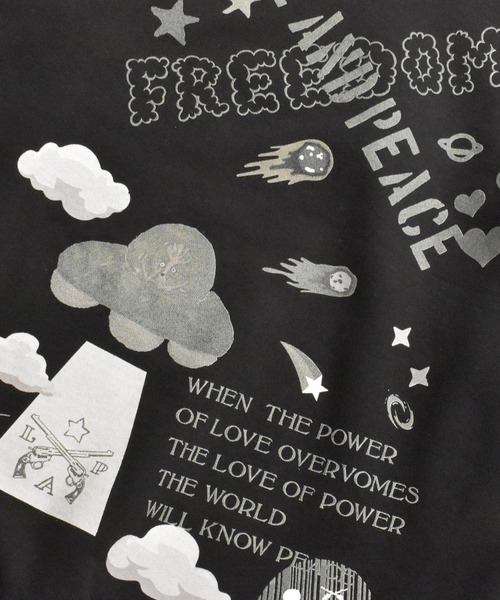 roarguns（ロアーガンズ）の「DINOSAUR HOODIE（パーカー・メンズ・ブラック×ホワイト・3/4）」の3枚目の写真