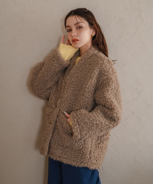 Nu】Vネックボアジャケット（ブルゾン）｜Nu（ニュー）のファッション