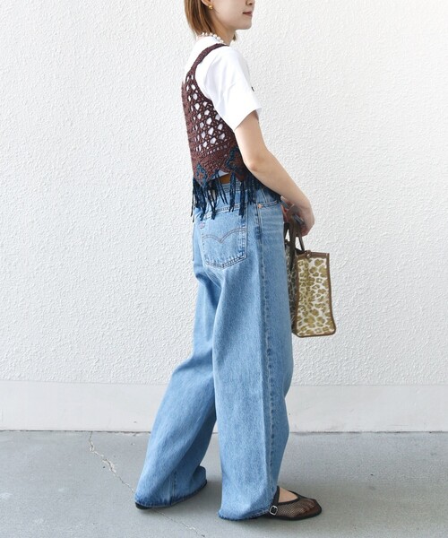 LOGAN knitting mills(ローガンニッティングミルズ)の「LOGAN KNITTING MILLS:〈手洗い可能〉モール ビスチェ(ニット/セーター・レディース・ナチュラル/ブラウン・ONE SIZE)」の11枚目の写真
