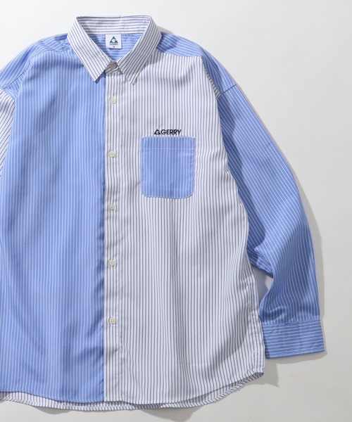 GERRY（ジェリー）の「【GERRY/ジェリー】 ブロード ワンポイント刺繍ロゴ 長袖レギュラーシャツ（シャツ/ブラウス・メンズ・ブルー系その他/ホワイト系その他/ブラック系その他/マルチ・M/L/LL）」の4枚目の写真