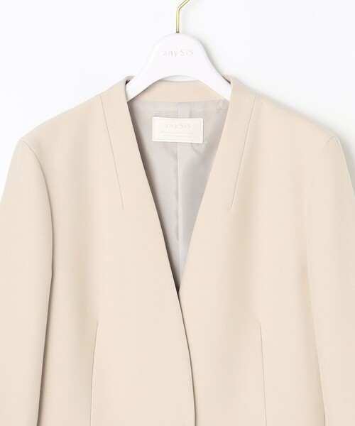 ANY SIS（エニィスィス）の「【洗える】褒めらレディノーカラー ジャケット（ノーカラージャケット・レディース・ライトグレー系6/ネイビー系/ベージュ系・3/2/1）」の14枚目の写真