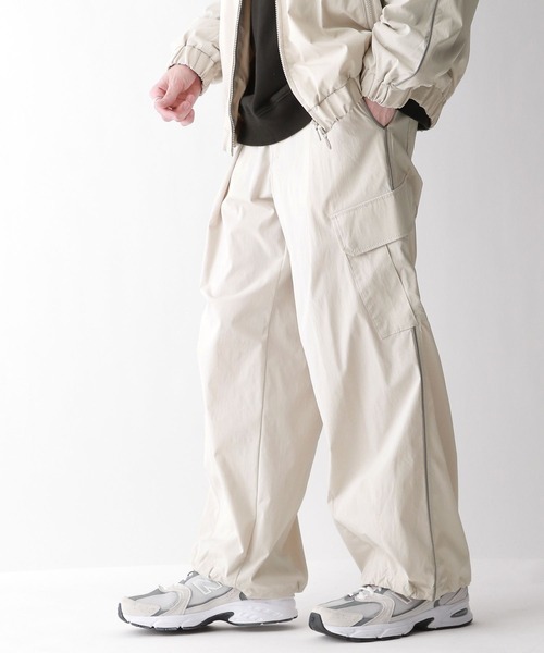 RAGEBLUE（レイジブルー）の「サイドライン/ナイロンワイドカーゴパンツ【セットアップ対応】（カーゴパンツ・メンズ・グレー/ブラック/ホワイト・LARGE/MEDIUM/SMALL）」の5枚目の写真