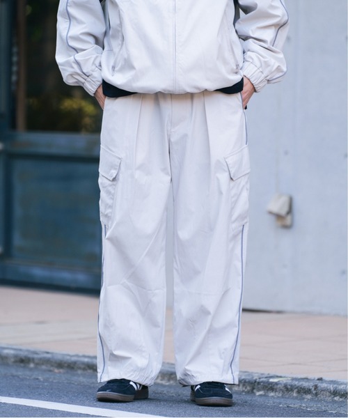 セール】サイドライン/ナイロンワイドカーゴパンツ【セットアップ対応