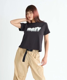 JIGGY WITH IT /ロキシーロゴクロップド丈半袖Tシャツ