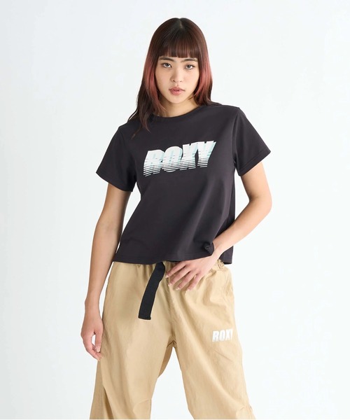 ROXY（ロキシー）の「JIGGY WITH IT /ロキシーロゴクロップド丈半袖Tシャツ（Tシャツ/カットソー・レディース・ホワイト/ブラック/ミント・MEDIUM/LARGE/SMALL）」の8枚目の写真