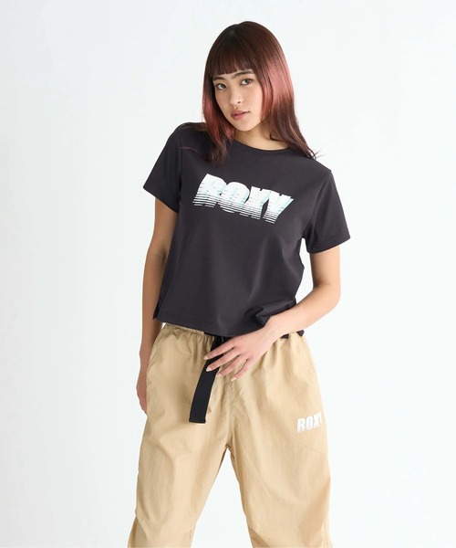 ROXY（ロキシー）の「JIGGY WITH IT /ロキシーロゴクロップド丈半袖Tシャツ（Tシャツ/カットソー・レディース・ホワイト/ブラック/ミント・MEDIUM/LARGE/SMALL）」の10枚目の写真