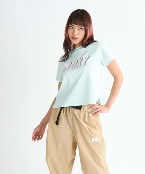 ROXY（ロキシー）の「JIGGY WITH IT /ロキシーロゴクロップド丈半袖Tシャツ（Tシャツ/カットソー・レディース・ホワイト/ブラック/ミント・MEDIUM/LARGE/SMALL）」の12枚目の写真