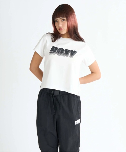ROXY（ロキシー）の「JIGGY WITH IT /ロキシーロゴクロップド丈半袖Tシャツ（Tシャツ/カットソー・レディース・ホワイト/ブラック/ミント・MEDIUM/LARGE/SMALL）」の4枚目の写真