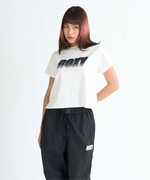 ROXY（ロキシー）の「JIGGY WITH IT /ロキシーロゴクロップド丈半袖Tシャツ（Tシャツ/カットソー・レディース・ホワイト/ブラック/ミント・MEDIUM/LARGE/SMALL）」の6枚目の写真