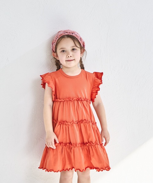 pairmanon（ペアマノン）の「【綿100%】配色メローティアードワンピース（ワンピース・キッズ・ライトブルー/ピンク系その他/グリーン系その他/テラコッタ/ブラウン・140/100/120/130/110/150/90）」の20枚目の写真