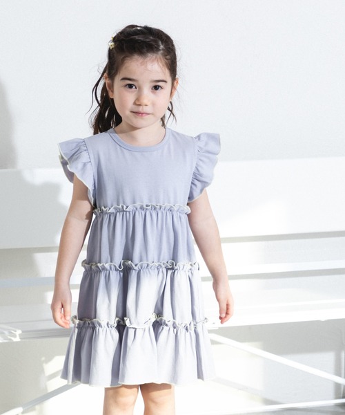 pairmanon（ペアマノン）の「【綿100%】配色メローティアードワンピース（ワンピース・キッズ・ライトブルー/ピンク系その他/グリーン系その他/テラコッタ/ブラウン・140/100/120/130/110/150/90）」の19枚目の写真