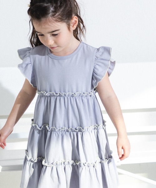 pairmanon（ペアマノン）の「【綿100%】配色メローティアードワンピース（ワンピース・キッズ・ライトブルー/ピンク系その他/グリーン系その他/テラコッタ/ブラウン・140/100/120/130/110/150/90）」の17枚目の写真