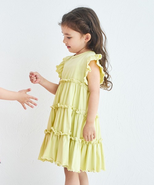 pairmanon（ペアマノン）の「【綿100%】配色メローティアードワンピース（ワンピース・キッズ・ライトブルー/ピンク系その他/グリーン系その他/テラコッタ/ブラウン・140/100/120/130/110/150/90）」の7枚目の写真