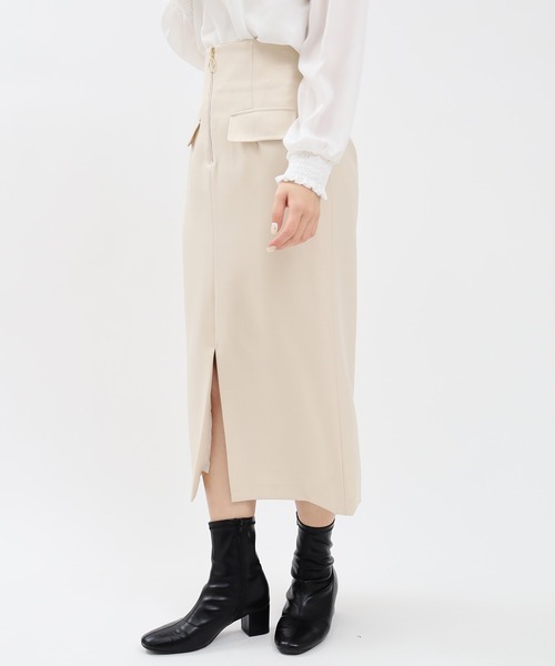 TRUDEA(トルディア)の「ウールライクハーフジップタイトスカート(スカート・レディース・ライトグレー/ブラック/アイボリー・SMALL/MEDIUM/LARGE)」の13枚目の写真
