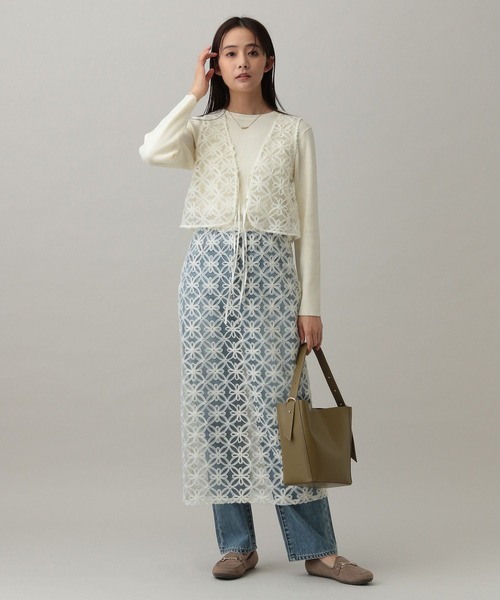 GLOBAL WORK(グローバルワーク)の「MATINEE LINE/レースレイヤードスカート/288806(スカート・レディース・アイボリー/ブラック・LARGE/MEDIUM)」の5枚目の写真