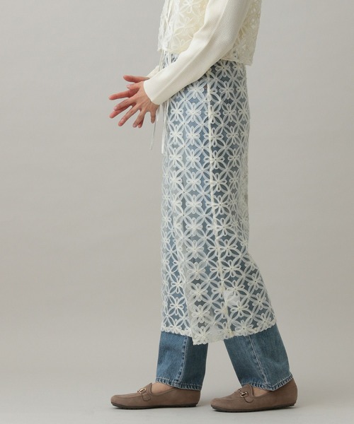 GLOBAL WORK(グローバルワーク)の「MATINEE LINE/レースレイヤードスカート/288806(スカート・レディース・アイボリー/ブラック・LARGE/MEDIUM)」の8枚目の写真