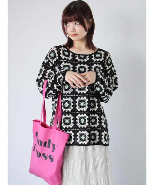 ehka sopo(エヘカソポ)の「かぎ針風プルオーバー(ニット/セーター・レディース・ブラック/グレー/キナリ・F)」の21枚目の写真