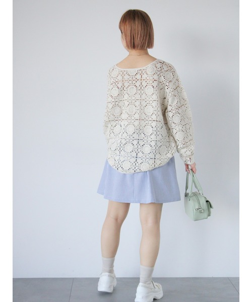 ehka sopo(エヘカソポ)の「かぎ針風プルオーバー(ニット/セーター・レディース・ブラック/グレー/キナリ・F)」の10枚目の写真