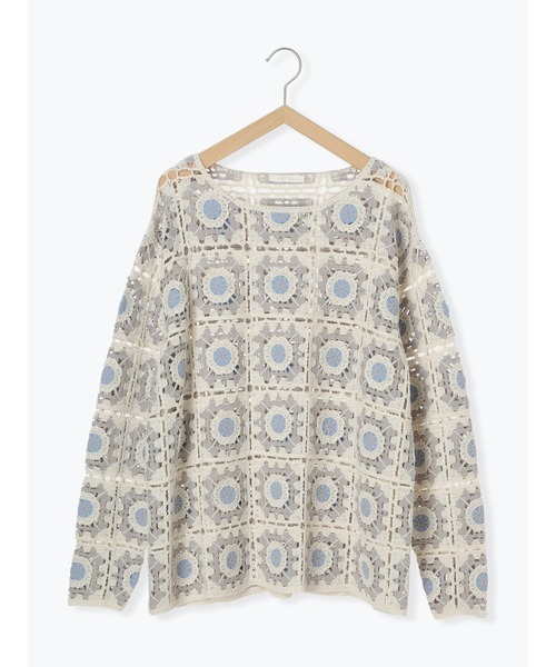 ehka sopo(エヘカソポ)の「かぎ針風プルオーバー(ニット/セーター・レディース・ブラック/グレー/キナリ・F)」の11枚目の写真