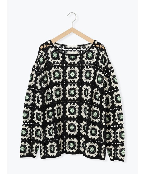 ehka sopo(エヘカソポ)の「かぎ針風プルオーバー(ニット/セーター・レディース・ブラック/グレー/キナリ・F)」の13枚目の写真