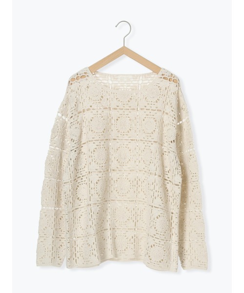 ehka sopo(エヘカソポ)の「かぎ針風プルオーバー(ニット/セーター・レディース・ブラック/グレー/キナリ・F)」の14枚目の写真