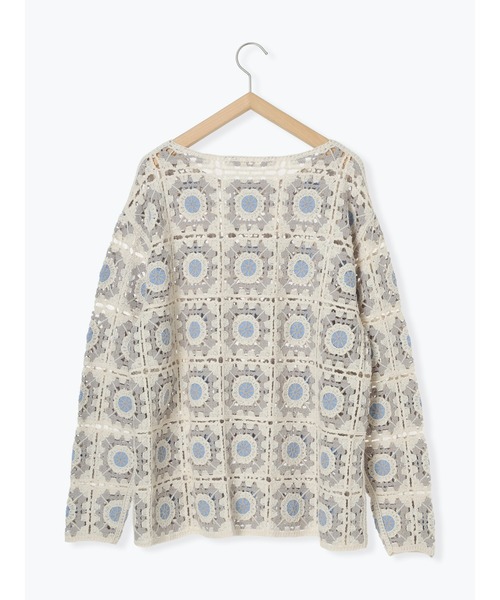 ehka sopo(エヘカソポ)の「かぎ針風プルオーバー(ニット/セーター・レディース・ブラック/グレー/キナリ・F)」の15枚目の写真