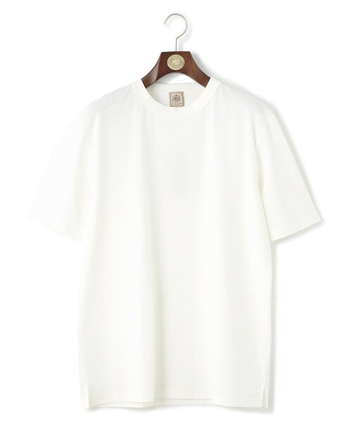 J.PRESS(ジェイプレス)の「【KING SIZE】【UVカット / 接触冷感 / 吸水速乾 / ビジネス対応】【J.PRESS PREMIUM JERSEY】ポンチクルーネック Tシャツ(Tシャツ/カットソー・メンズ・ライトグレー系/ホワイト系/ブルー系・5L/4L/3L/2L)」の2枚目の写真