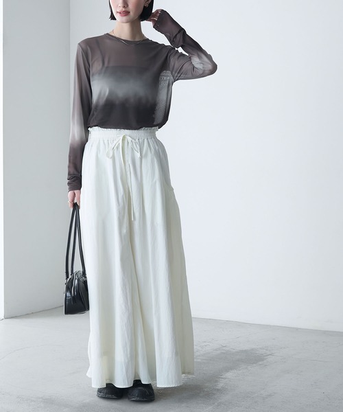 forksy.】グラデーションプリント パワーメッシュ トップス（T