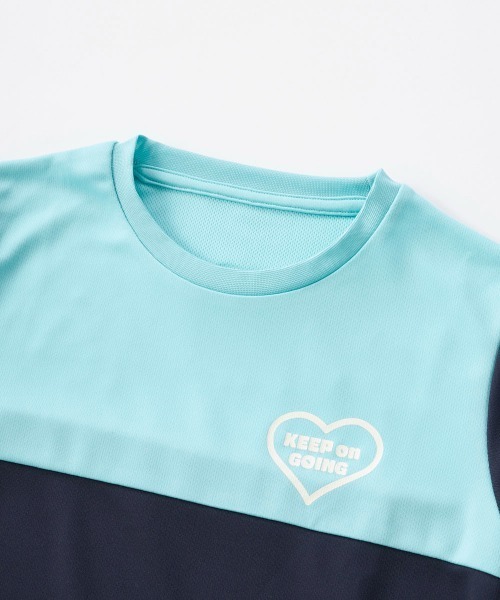 FILA(フィラ)の「配色切替えドライ素材Tシャツ(Tシャツ/カットソー・キッズ・オフホワイト/ネイビー・130/140/150/160)」の7枚目の写真