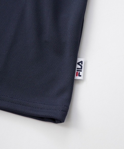 FILA(フィラ)の「配色切替えドライ素材Tシャツ(Tシャツ/カットソー・キッズ・オフホワイト/ネイビー・130/140/150/160)」の8枚目の写真