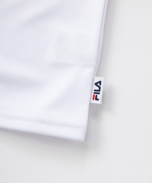 FILA(フィラ)の「配色切替えドライ素材Tシャツ(Tシャツ/カットソー・キッズ・オフホワイト/ネイビー・130/140/150/160)」の5枚目の写真
