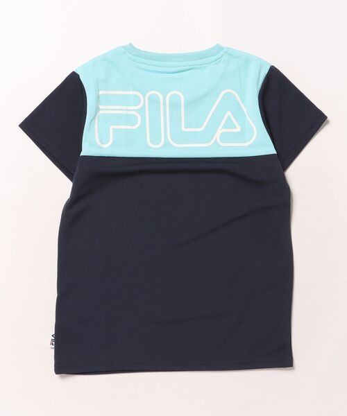 FILA(フィラ)の「配色切替えドライ素材Tシャツ(Tシャツ/カットソー・キッズ・オフホワイト/ネイビー・130/140/150/160)」の11枚目の写真