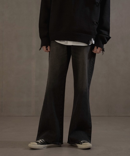 LUCY（ルーシー）の「LUCY/ボタンフライローライズフレアデニム（デニムパンツ・メンズ・ブラック系3/スカイブルー・LARGE/MEDIUM）」の8枚目の写真