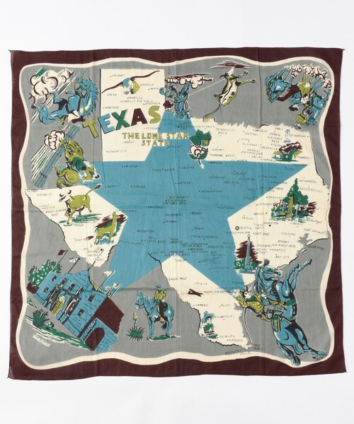 FREAK'S STORE（フリークスストア）の「Bindu/ビンドゥー Texas Scarf/テキサススカーフ（バンダナ/スカーフ・レディース・ブラウン/ネイビー・ONE SIZE）」の2枚目の写真