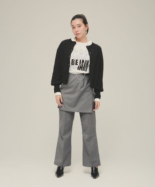 eL（エル）の「【eL】Who I am Logo Tee LS/287475（Tシャツ/カットソー・レディース・ホワイト/ネイビー・FREE）」の3枚目の写真