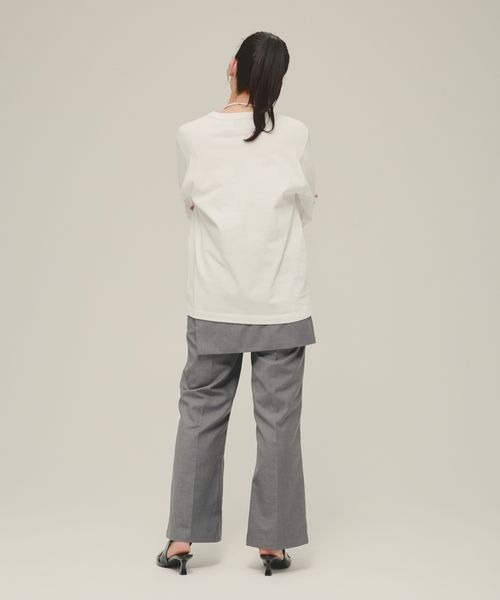 eL（エル）の「【eL】Who I am Logo Tee LS/287475（Tシャツ/カットソー・レディース・ホワイト/ネイビー・FREE）」の6枚目の写真