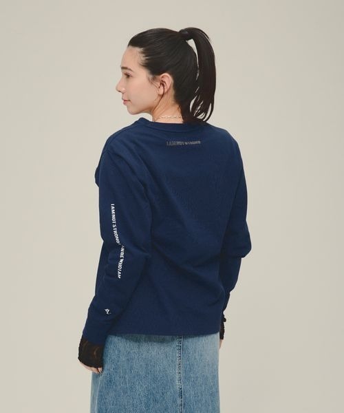 eL（エル）の「【eL】Who I am Logo Tee LS/287475（Tシャツ/カットソー・レディース・ホワイト/ネイビー・FREE）」の9枚目の写真