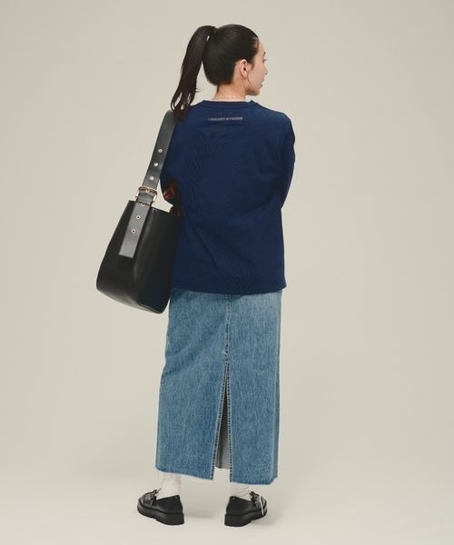 eL（エル）の「【eL】Who I am Logo Tee LS/287475（Tシャツ/カットソー・レディース・ホワイト/ネイビー・FREE）」の12枚目の写真