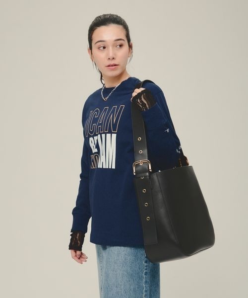 eL（エル）の「【eL】Who I am Logo Tee LS/287475（Tシャツ/カットソー・レディース・ホワイト/ネイビー・FREE）」の13枚目の写真