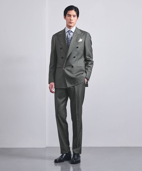 UNITED ARROWS(ユナイテッドアローズ)の「Vitale Barberis Canonico ツイル ダブル 6ボタン スーツ MC-MODEL(スーツセット・メンズ・オリーブ・46/48/44)」の15枚目の写真