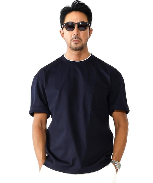 DRESSTERIOR（ドレステリア）の「【干場義雅×DRESSTERIOR】ICE CLEAR COTTON レイヤードT（Tシャツ/カットソー・メンズ・ブラック/ネイビー・90/91/92/94）」の2枚目の写真