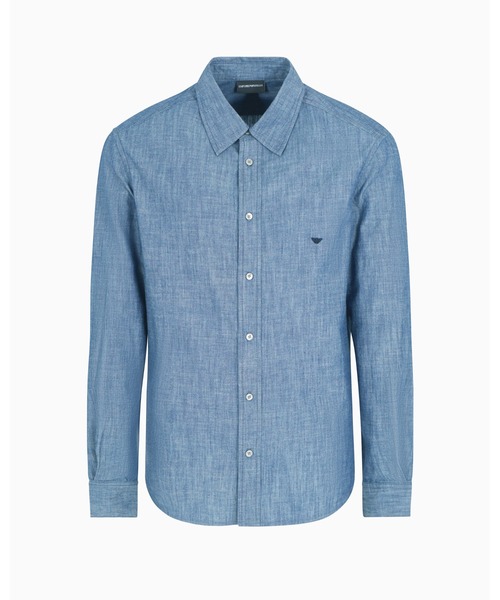 EMPORIO ARMANI（エンポリオアルマーニ）の「【エンポリオ アルマーニ】シャツ コットンシャンブレー（シャツ/ブラウス・メンズ・ブルー系・SMALL/LARGE/X-LARGE/MEDIUM/X-SMALL/XX-LARGE）」の3枚目の写真