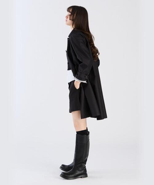 To b. by agnes b.（トゥービーバイアニエスベー）の「Aライン コート ”Pimilico”（ステンカラーコート・レディース・ブラック・36/38/40）」の6枚目の写真