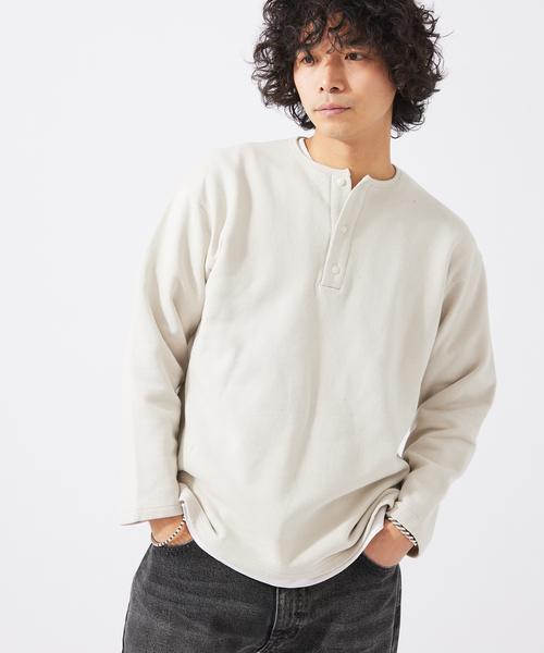 JOURNAL STANDARD relume（ジャーナルスタンダード　レリューム）の「ヘンリーネック LOOP スウェットシャツ（スウェット・メンズ・ブラック/ライトグレー/ベージュ系その他・MEDIUM/LARGE）」の16枚目の写真