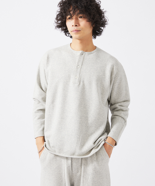 JOURNAL STANDARD relume（ジャーナルスタンダード　レリューム）の「ヘンリーネック LOOP スウェットシャツ（スウェット・メンズ・ブラック/ライトグレー/ベージュ系その他・MEDIUM/LARGE）」の20枚目の写真