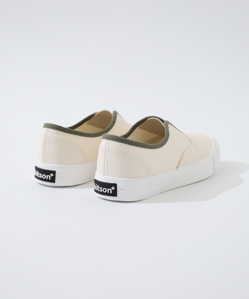 kitson（キットソン）の「KITSON+ バイカラー センタースリット スリッポン ローテク キャンバス スニーカー（スリッポン・レディース・ネイビー/ブラック/アイボリー・S/M/L/LL）」の8枚目の写真